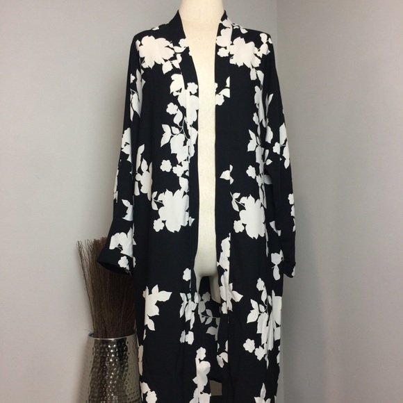 Oasis Tops - Oasis Floral Duster Kimono Wrap